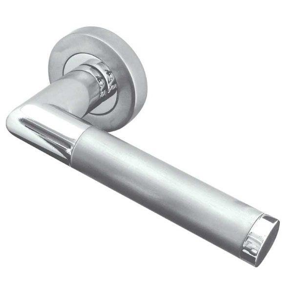 Senelli Como Mitred Lever On Rose Polished Chrome / Satin Chrome Pair