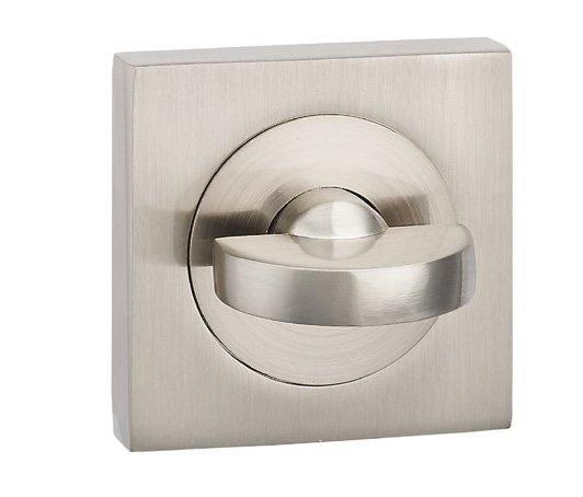 Square Bathroom Thumb Turn Set Satin Nickel