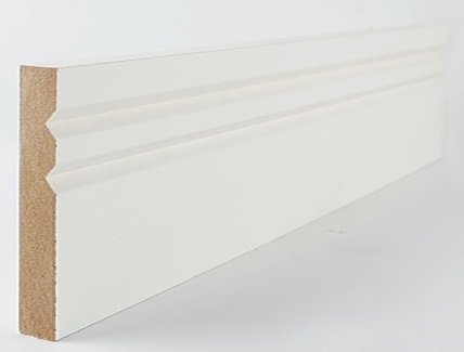 White Primed MDF Double Shaker Architrave 18 x 94mm x 2200mm