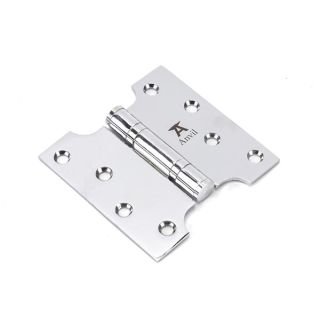 49557 - Polished Chrome 4 Inch x 2 Inch x 4 Inch Parliament Hinge (Pair) SS