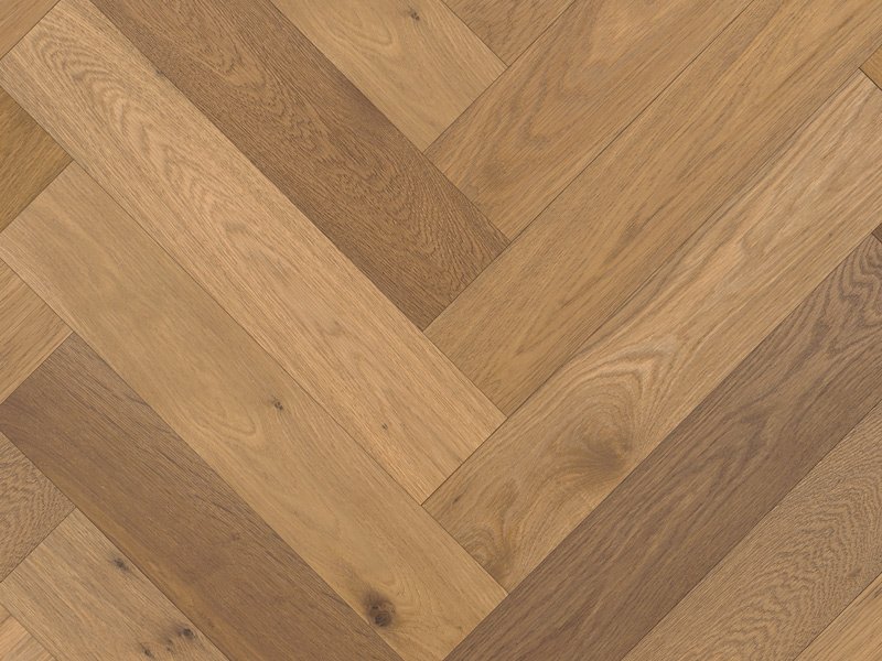 Herringbone Dingle Oak 120 x 18 x 600mm (L&R) 0.72 SQM - Price Per Sq. Yard.