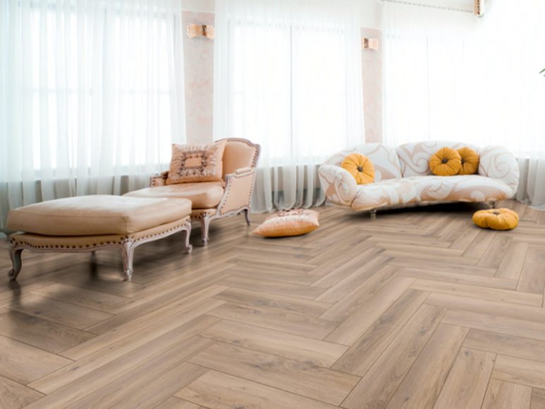 8mm Herringbone AC4 Metz Oak ER 1.238 SQM Pk (L & R) - Price Per Sq. Yard.