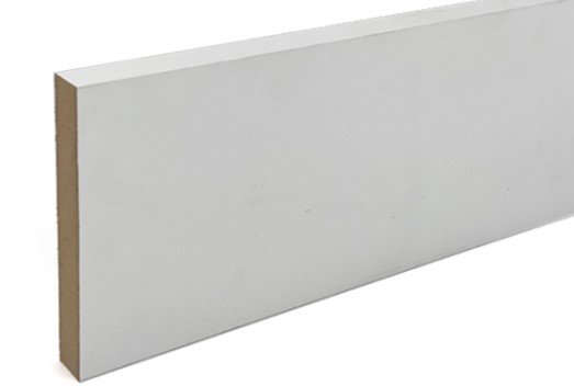 White Primed Plain Square Edge 18 x 94mm x  5.4m Skirting