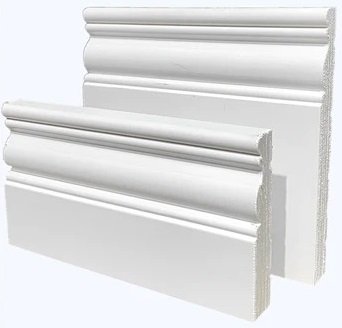 White Primed Engineered Georgian Belice Skirting 144 x 18 x 4200