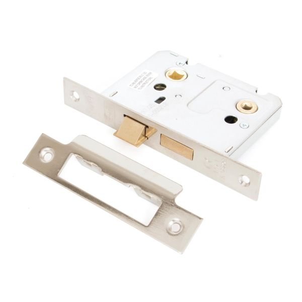 91086 - Nickel 3 Inch Bathroom Mortice Lock