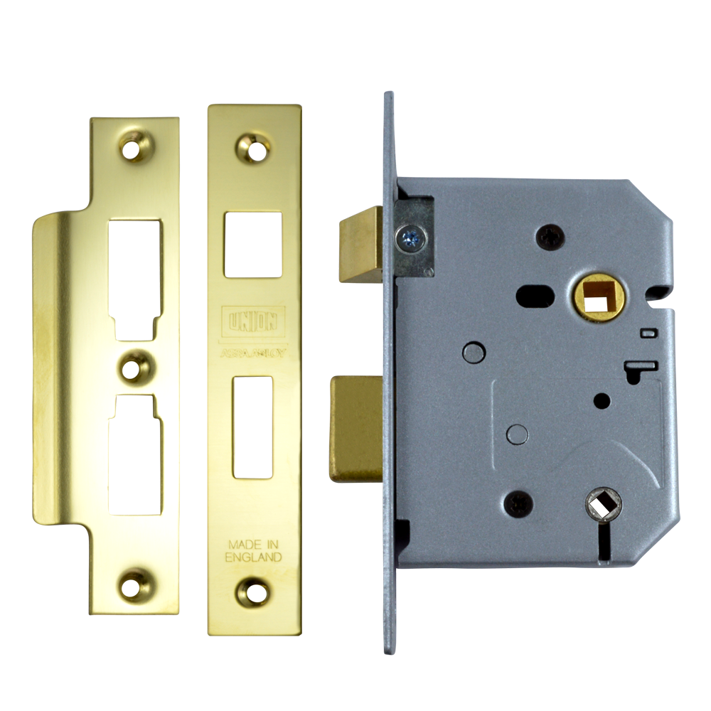 9969 75mm Bagged Union Bathroom Lock Brass