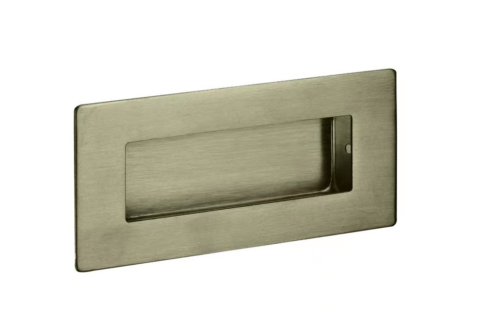 FH0040 Rectangular Flush Pull 102mm  x  50mm Antique Brass