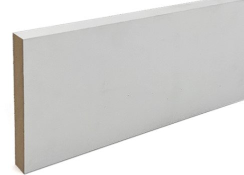 White Primed Plain Square Edge 18 x 68mm x 5.4m Architrave