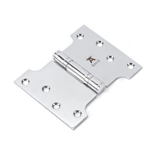 49558 - Polished Chrome 4 Inch x 3 Inch x 5 Inch Parliament Hinge (Pair) SS