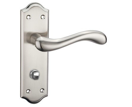 Senelli Lansdowne WC Lever On Plate Satin Nickel